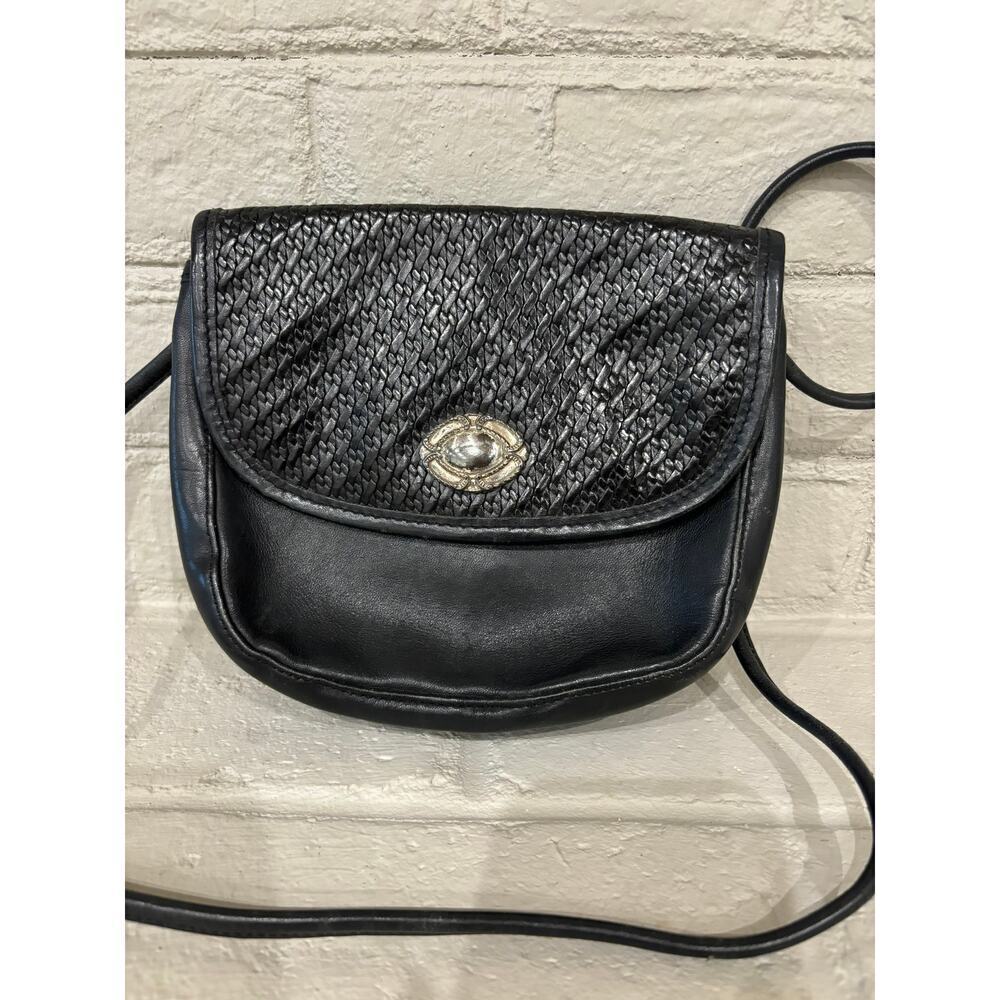 Fossil Authentic Vintage Black Leather Crossbody Bag